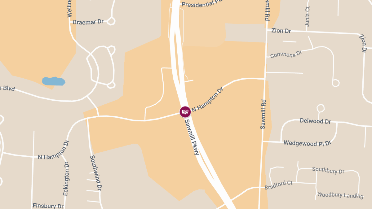 Injury Auto Accident at Sawmill Pkwy & North Hampton Dr