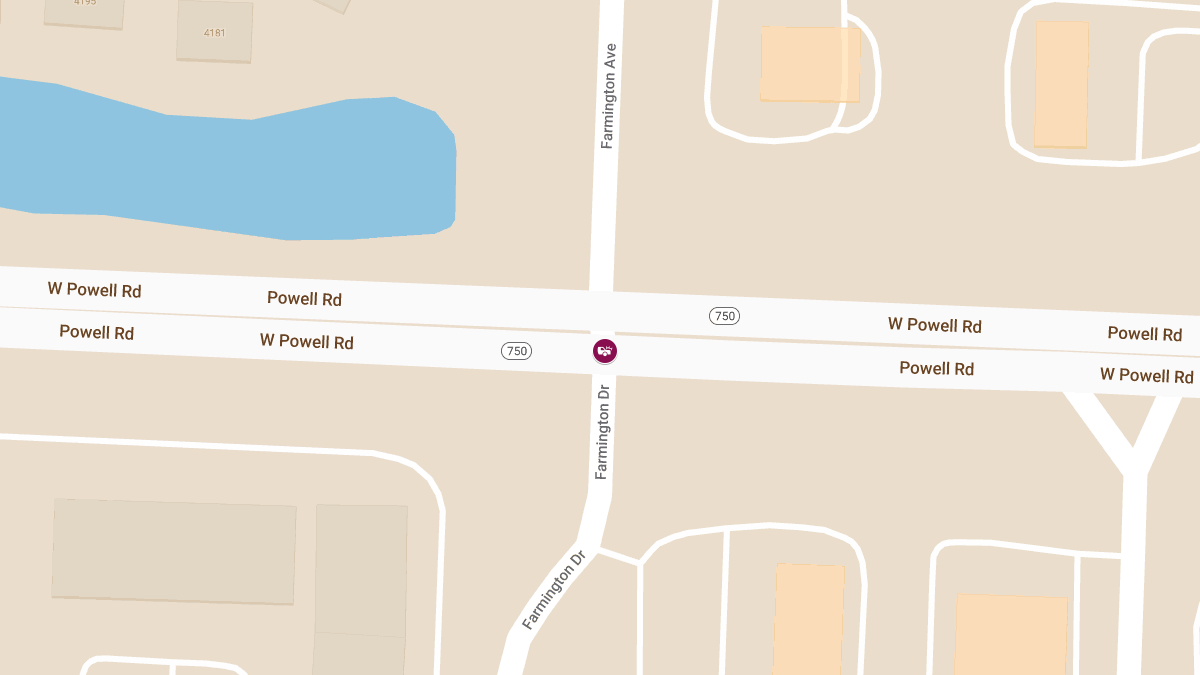 Injury Auto Accident at W Powell Rd & Farmington Ave
