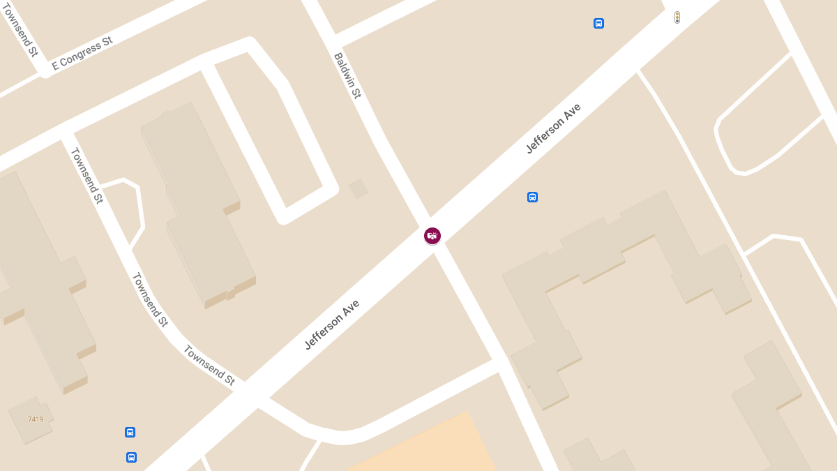 Injury Collision Involving Two Vehicles at E Jefferson Ave & Baldwin St