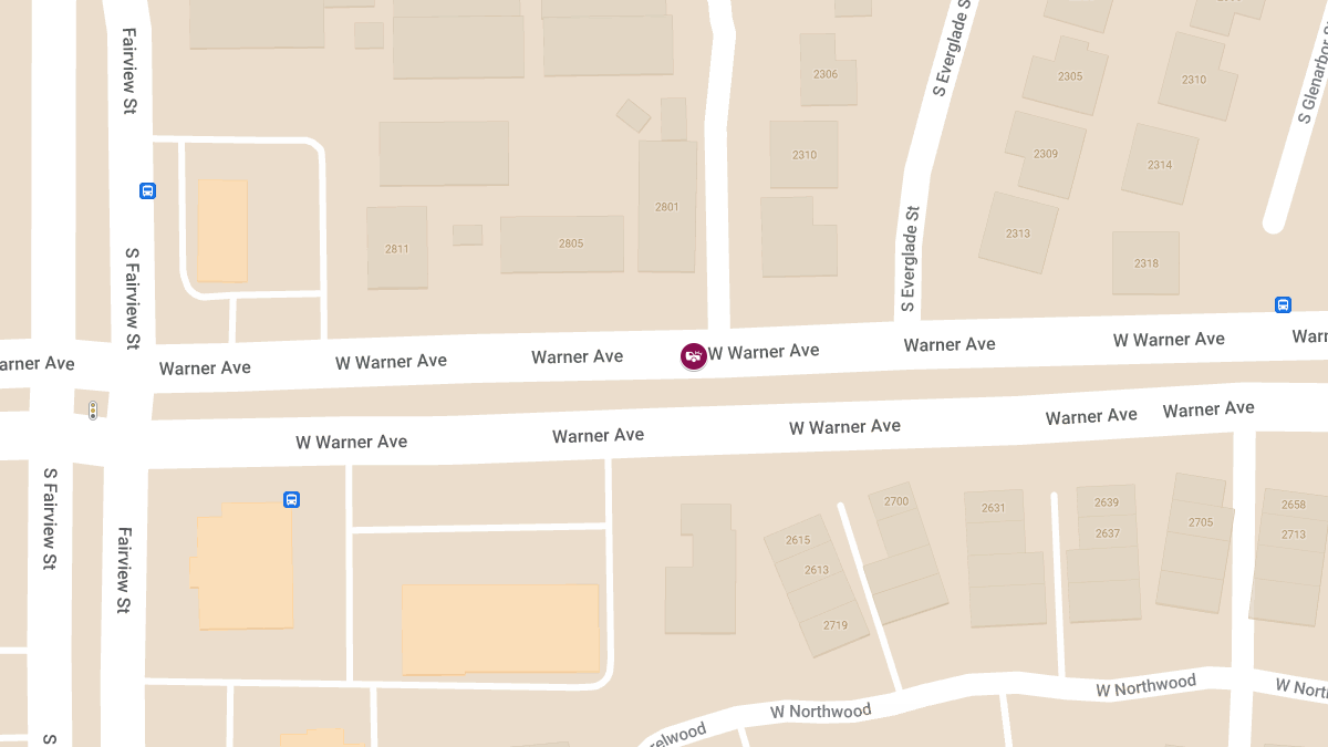 Injury Collision Reported at 2801 W Warner Ave