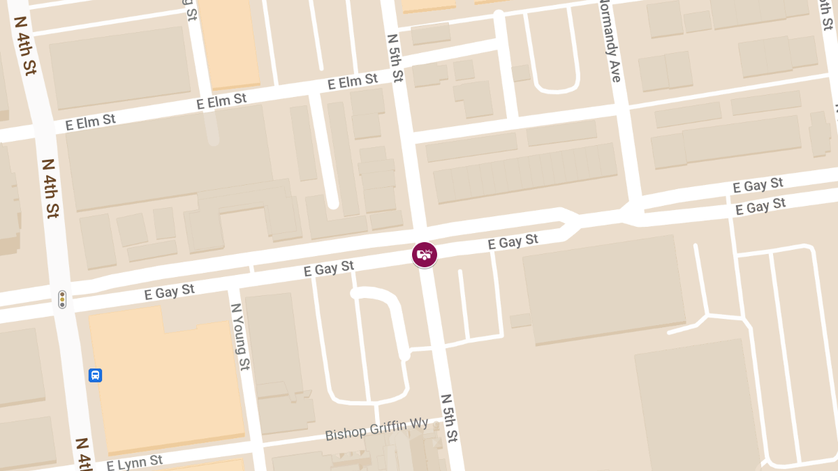Injury Collision Reported at E Gay St & N 5th St in Discovery District