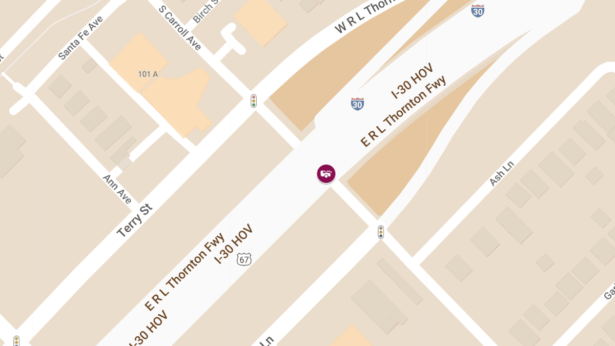 Injury Collision Reported at S Carroll Ave & E R.L. Thornton Fwy