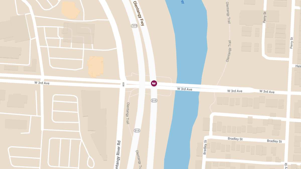 Injury Collision Reported on OH-315 S at W 3rd Ave