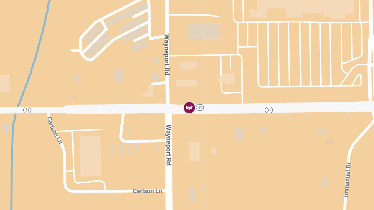 Injury Collision Reported on Rte 31 Near KFC