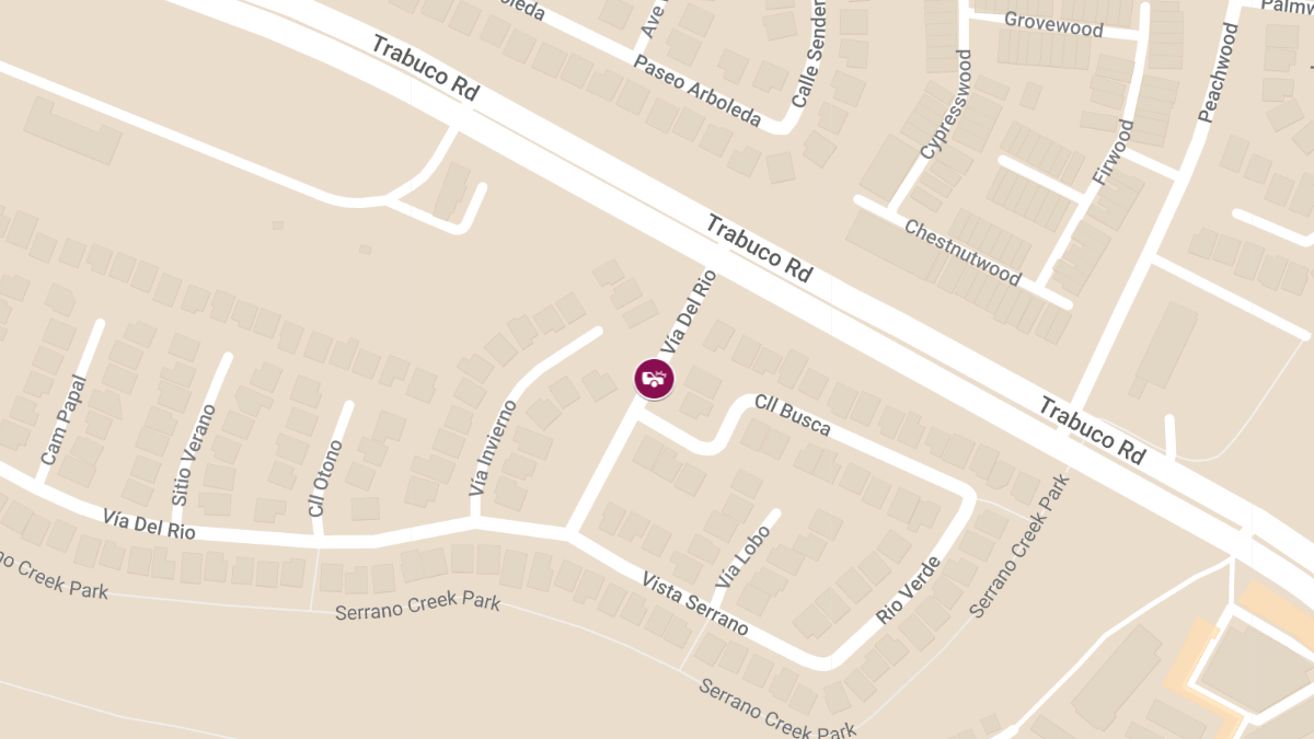 Injury Collision at 26421 Vía Del Rio