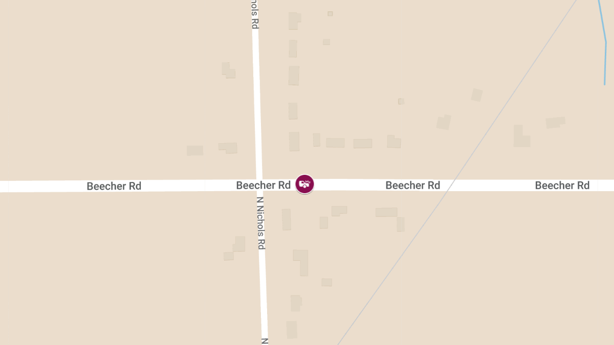 Injury Collision at Beecher Rd & N Nichols Rd