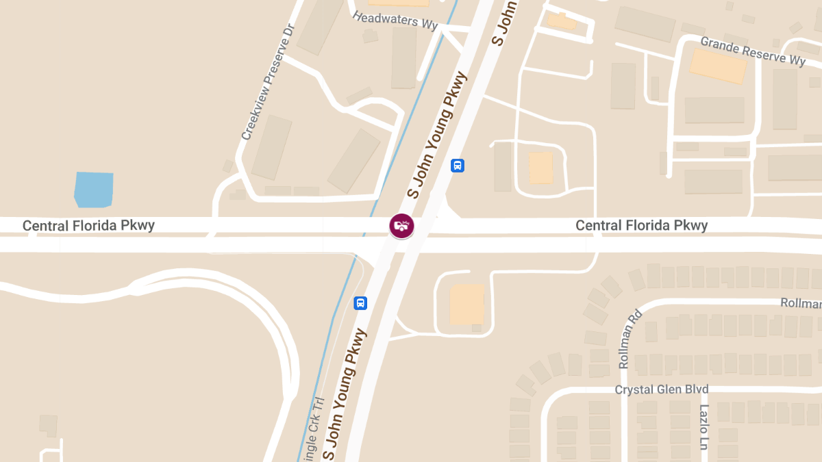 Injury Collision at Central Florida Pkwy & S John Young Pkwy