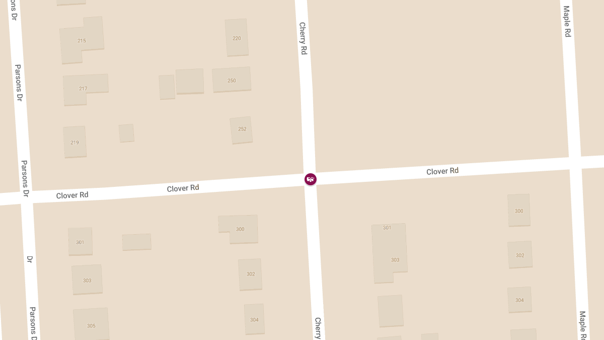 Injury Collision at Cherry Rd & Clover Rd