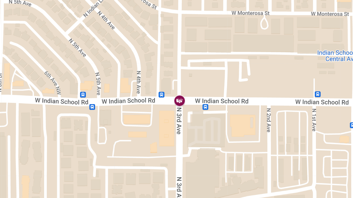 Injury Collision at Indian School Rd and 3rd Ave