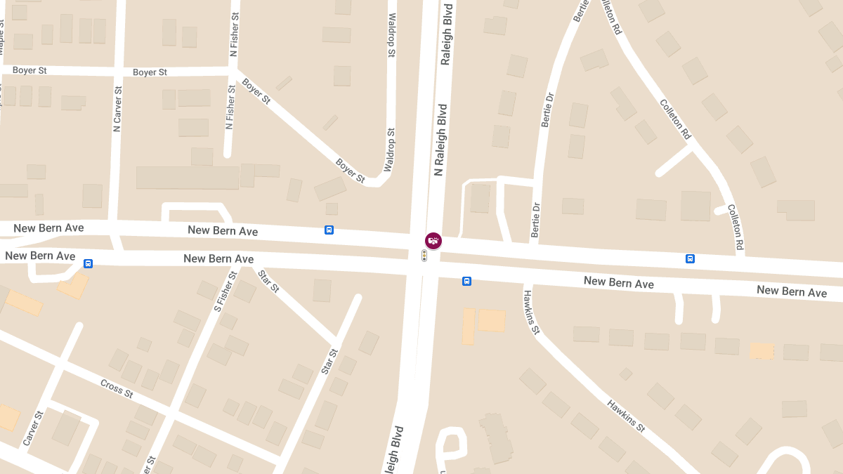Injury Collision at New Bern Ave & S Raleigh Blvd