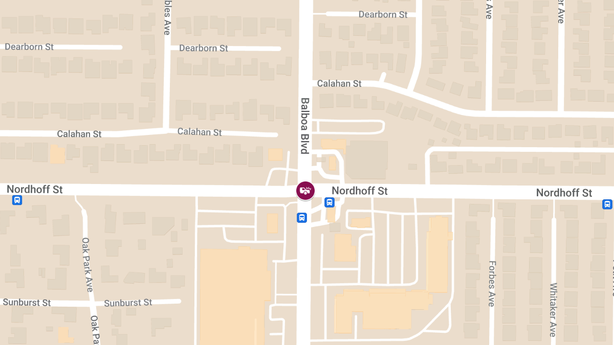 Injury Collision at Nordhoff St & Balboa Blvd
