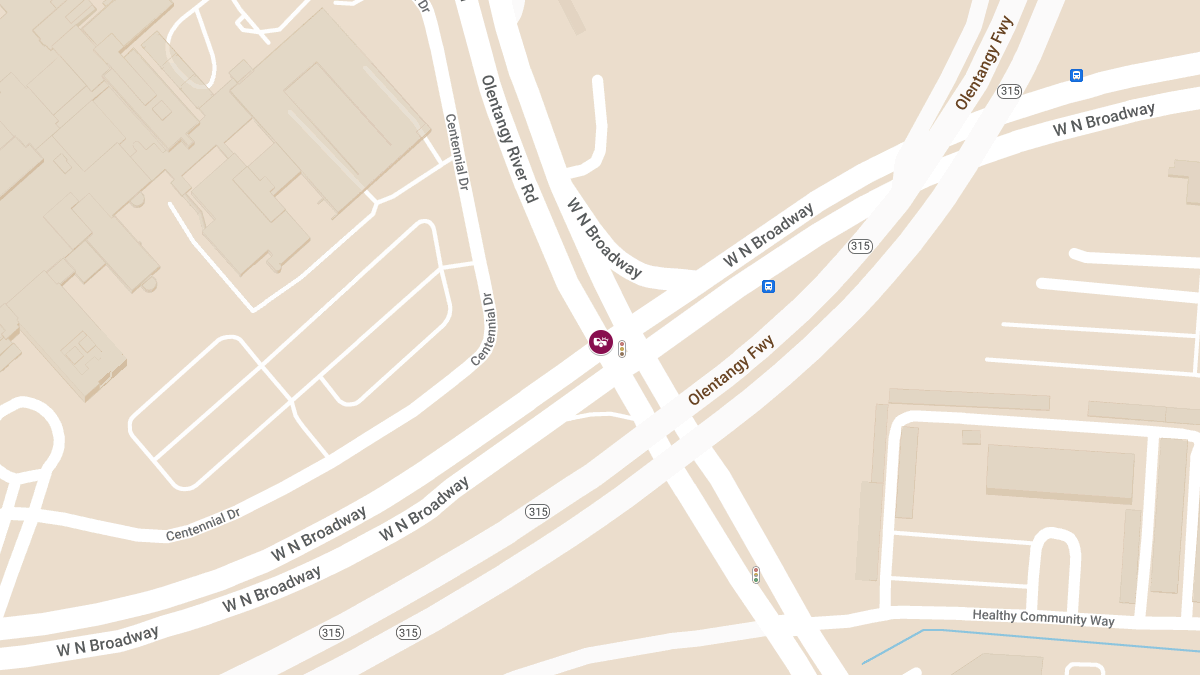 Injury Collision at Olentangy River Rd and W North Broadway St