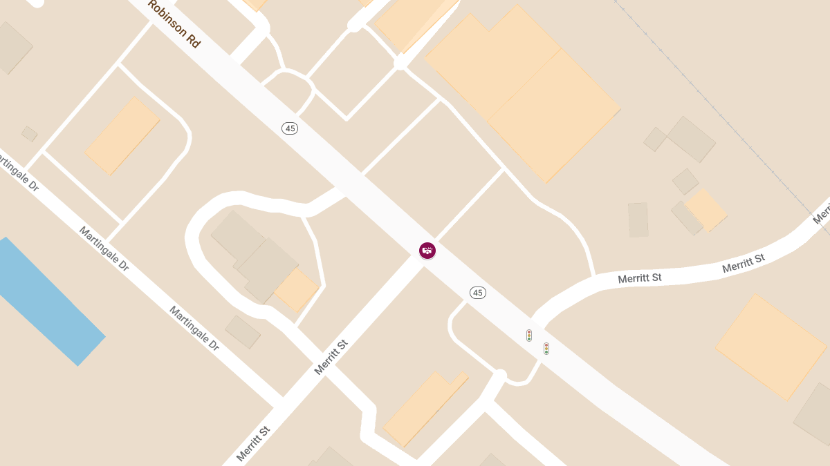 Injury Collision at Robinson Rd & Merritt St