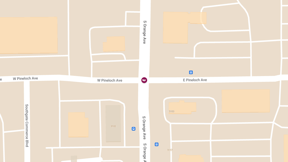 Injury Collision at S Orange Ave & E Pineloch Ave