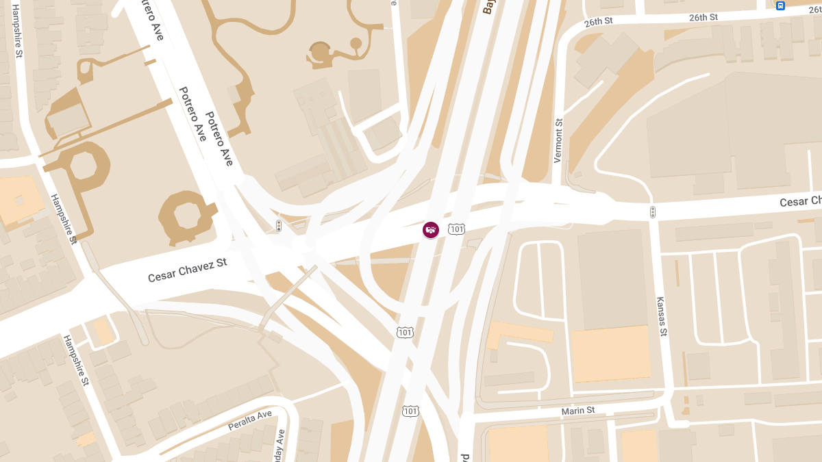 Injury Collision at US-101 N & Cesar Chavez St