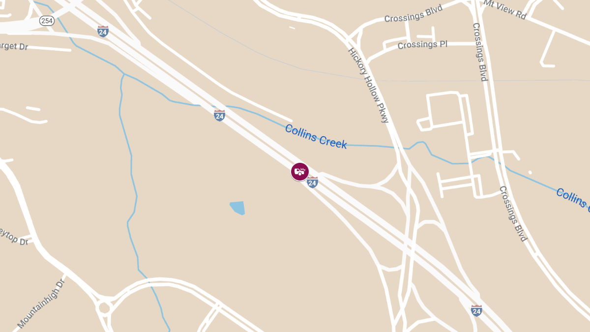 Injury Collision on I-24 W Between OHB and Hickory Hollow Pkwy