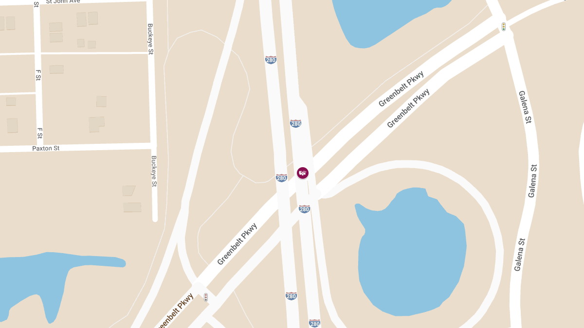 Injury Collision on I-280 N at Greenbelt Pkwy in North River