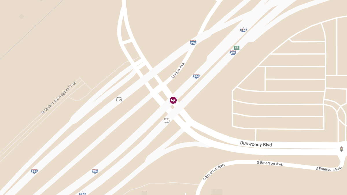 Injury Collision on I-394 E at Dunwoody Blvd