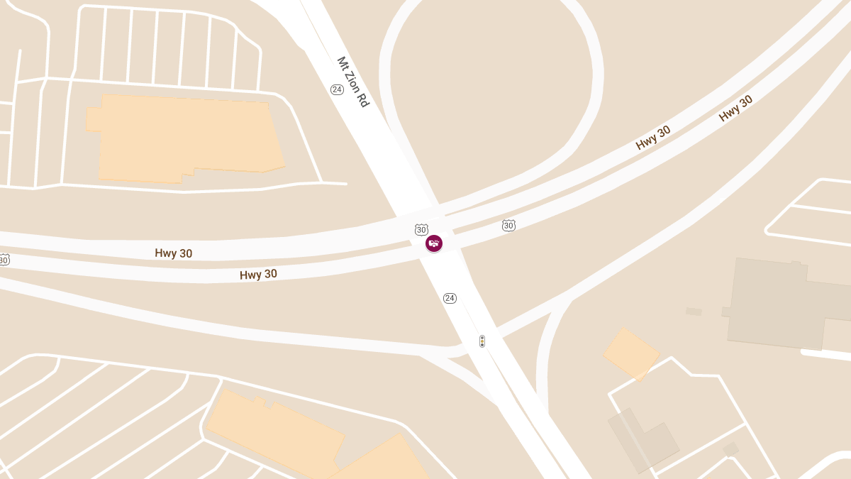 Injury Collision on US-30 at Mt Zion Rd
