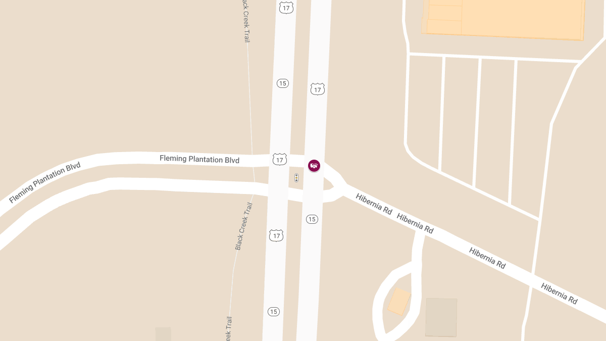 Injury Crash Blocks Left Lane on US-17 at Hibernia Rd