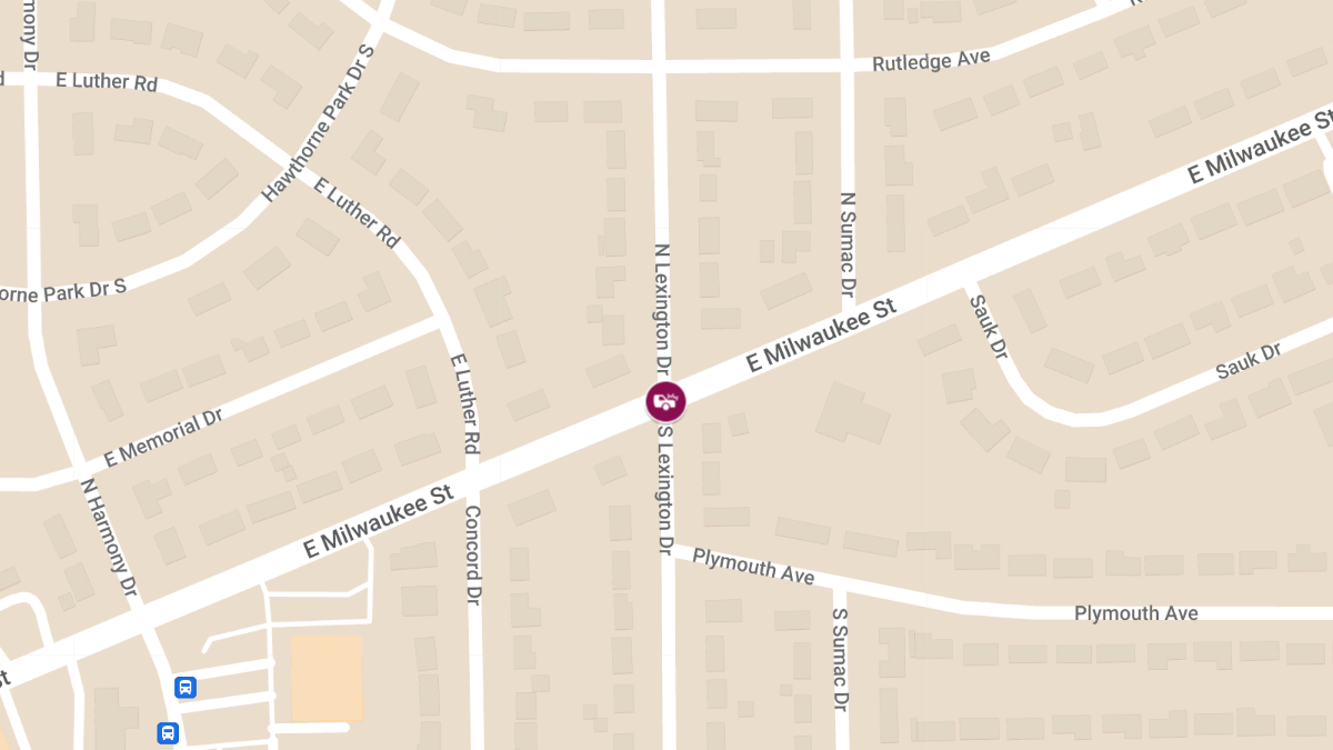 Injury Crash Blocks Traffic at E Milwaukee St & N Lexington Dr