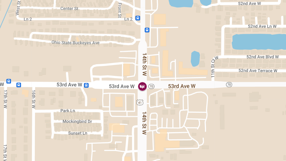 Injury Crash Causes Roadblock at 53rd Ave W & 14th St W
