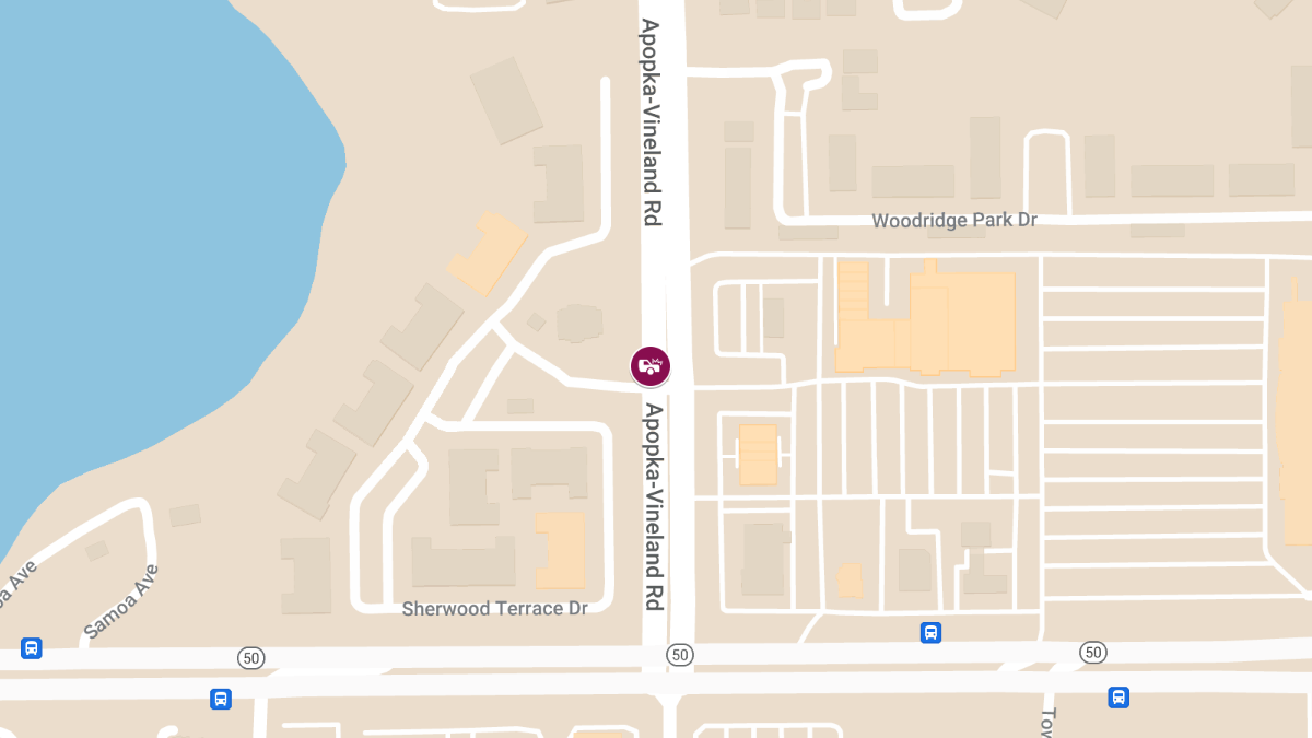 Injury Crash Causes Roadblock at Apopka Vineland Rd & Sherwood Terrace Dr