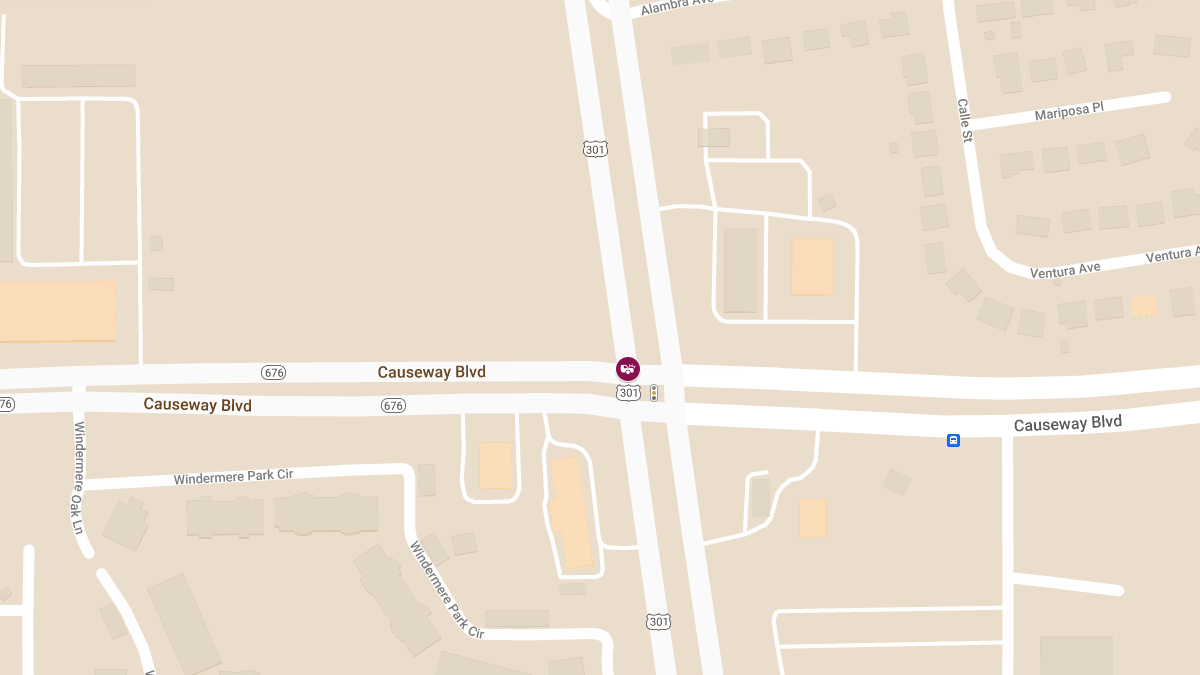 Injury Crash Causes Roadblock at Causeway Blvd & US-301