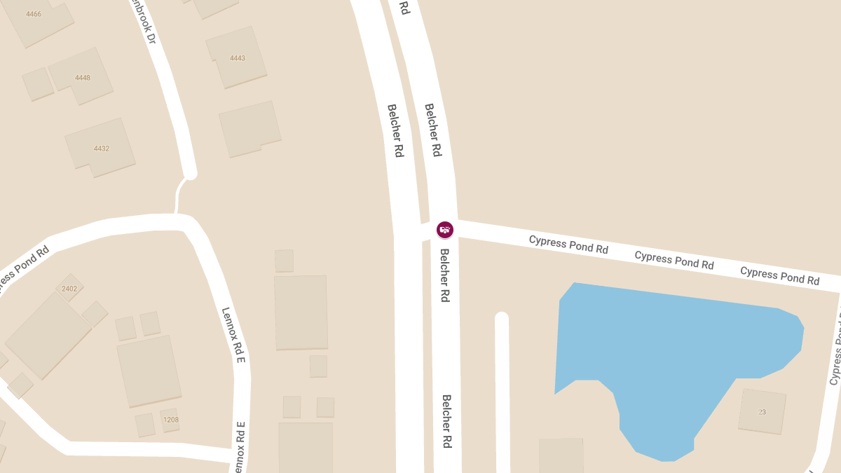 Injury Crash Causes Roadblock at N Belcher Rd and Cypress Pond Rd