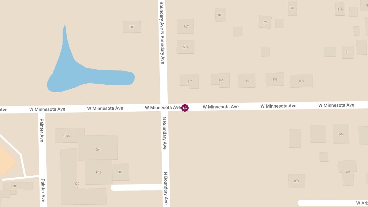 Injury Crash Causes Roadblock on N Boundary Ave at W Minnesota Ave