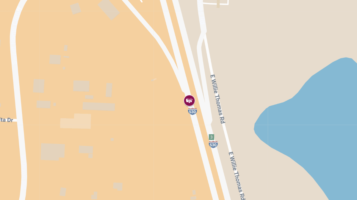 Injury Crash Involving CMV on I-530 NB at Exit 7