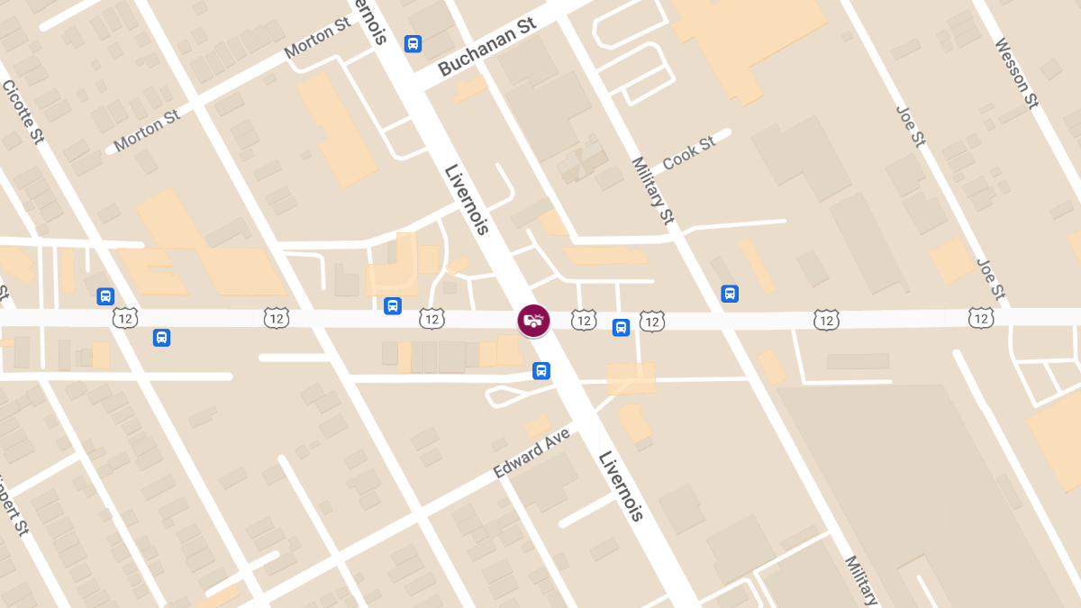 Injury Crash Involving Dodge Challenger at Michigan Ave & Livernois Ave