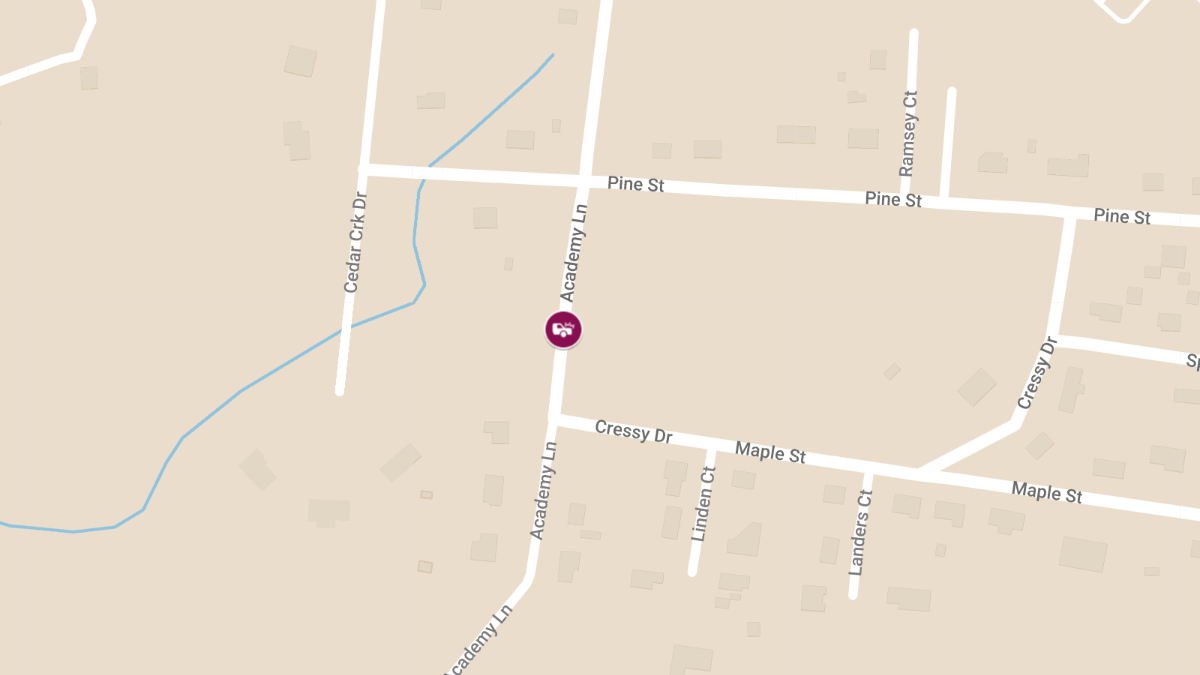 Injury Crash Involving Overturned Vehicle on Academy Ln