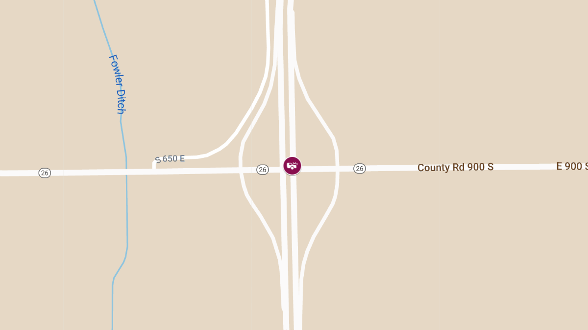 Injury Crash Involving Two Semis on St Rd 26 SB I-69 Ramp