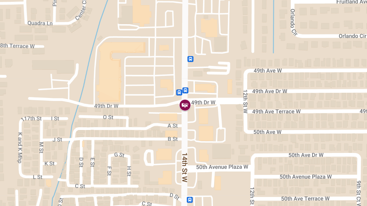 Injury Crash Reported at 49th Ave Dr W & 14th St W