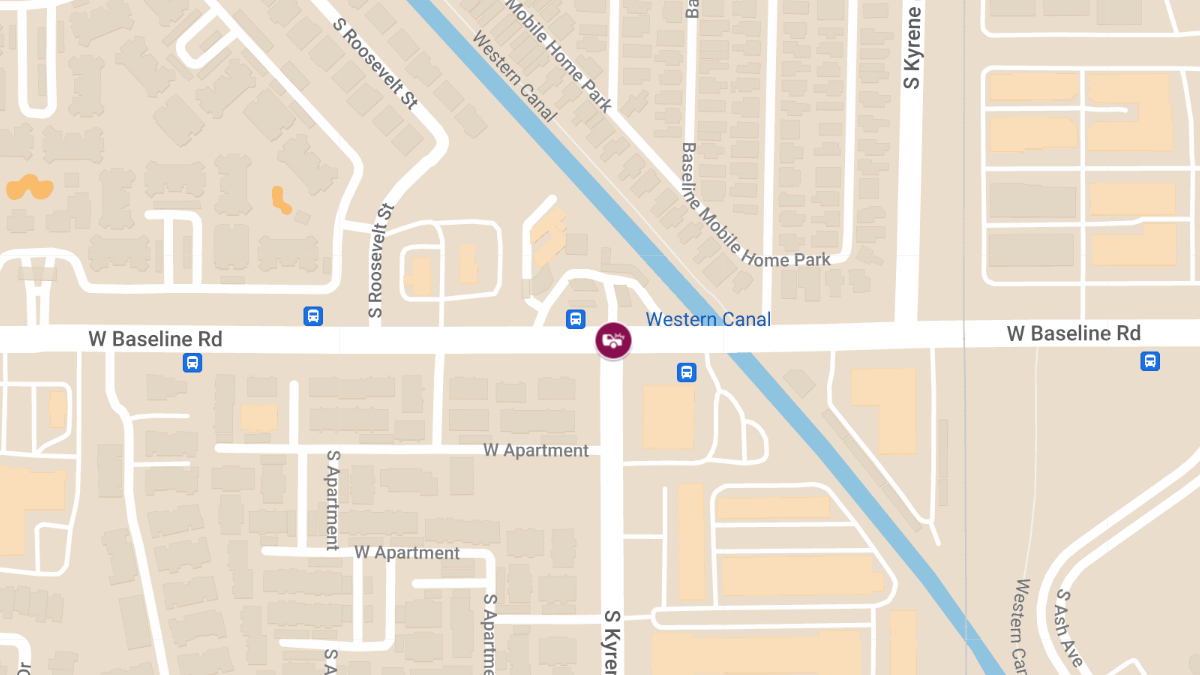 Injury Crash Reported at Baseline Rd & Kyrene Rd