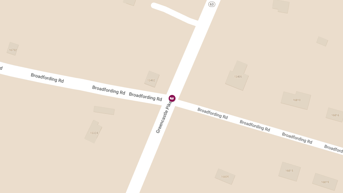 Injury Crash Reported at Broadfording Rd & Greencastle Pike