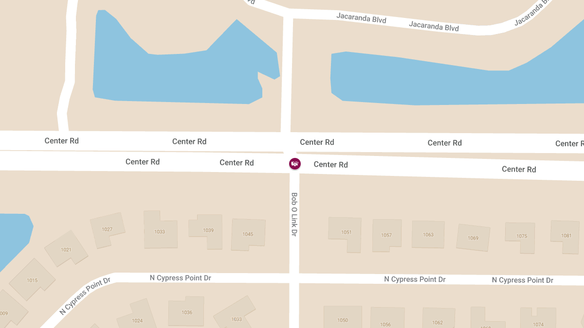 Injury Crash Reported at Center Rd & Bob O Link Dr