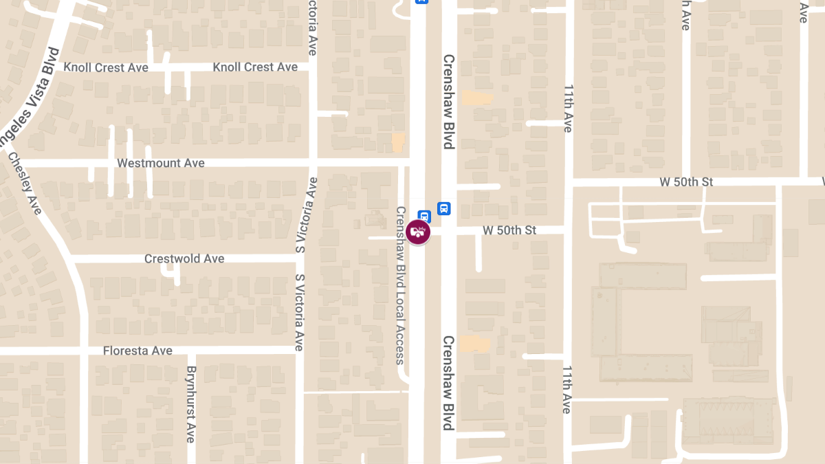 Injury Crash Reported at Crenshaw Blvd & W 50th St