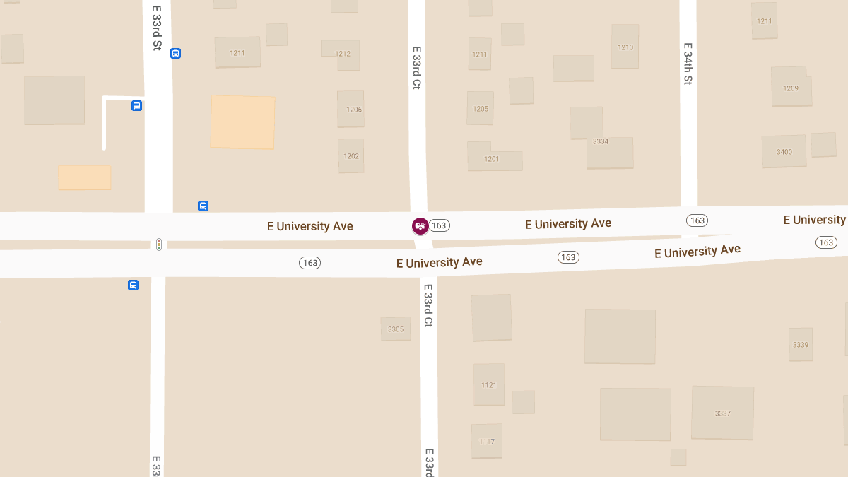 Injury Crash Reported at E 33rd Ct & University Ave