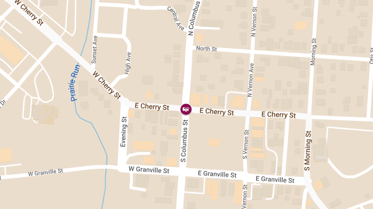Injury Crash Reported at E Cherry St & S Columbus St