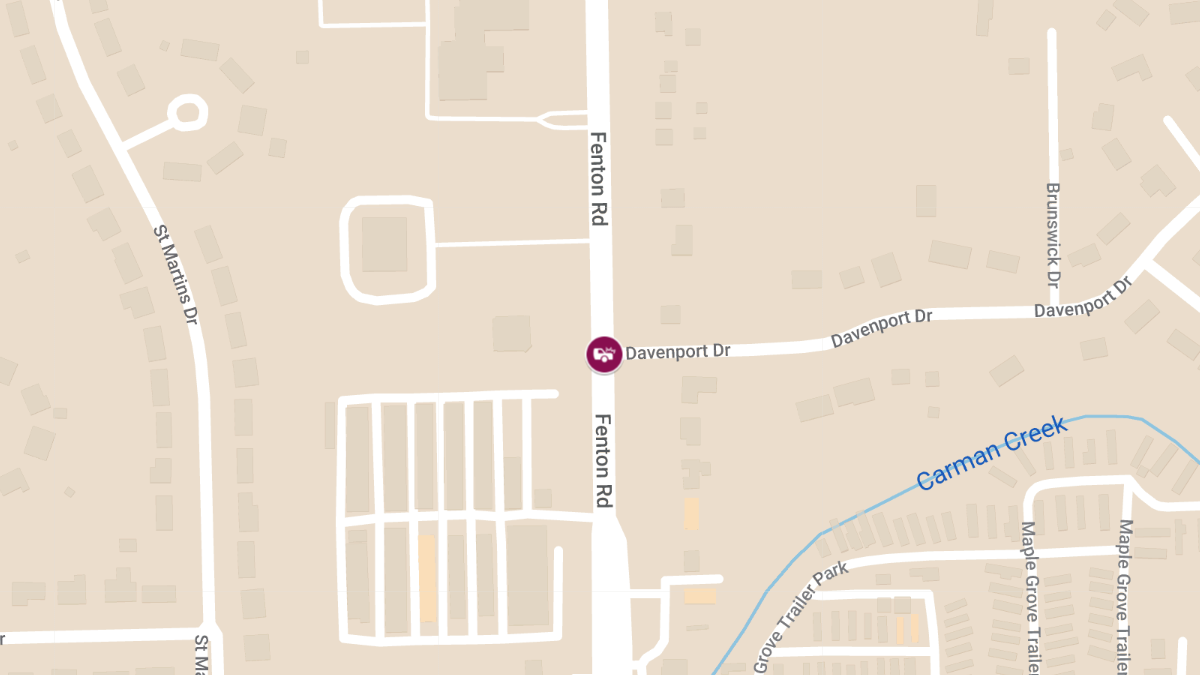 Injury Crash Reported at Fenton Rd & Davenport Dr
