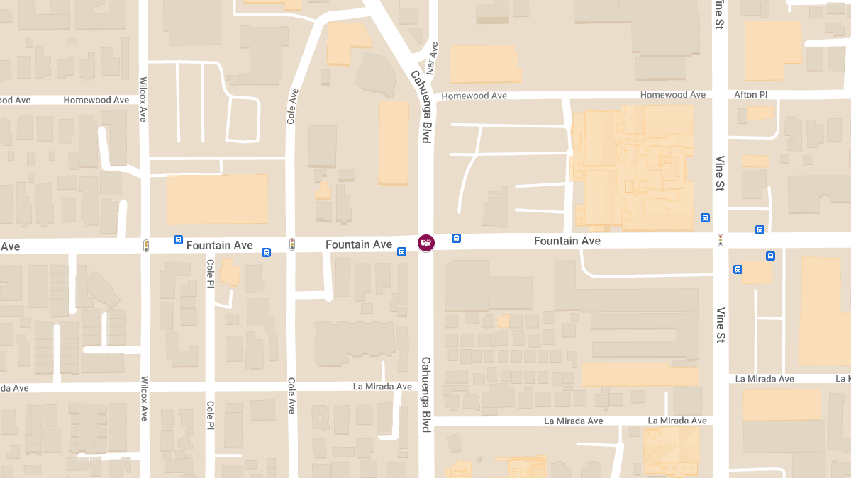Injury Crash Reported at Fountain Ave & N Cahuenga Blvd in Hollywood