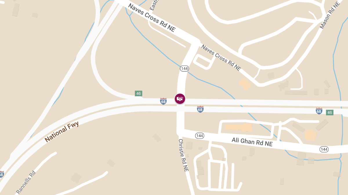 Injury Crash Reported at Naves Cross Rd & I-68 Ramp