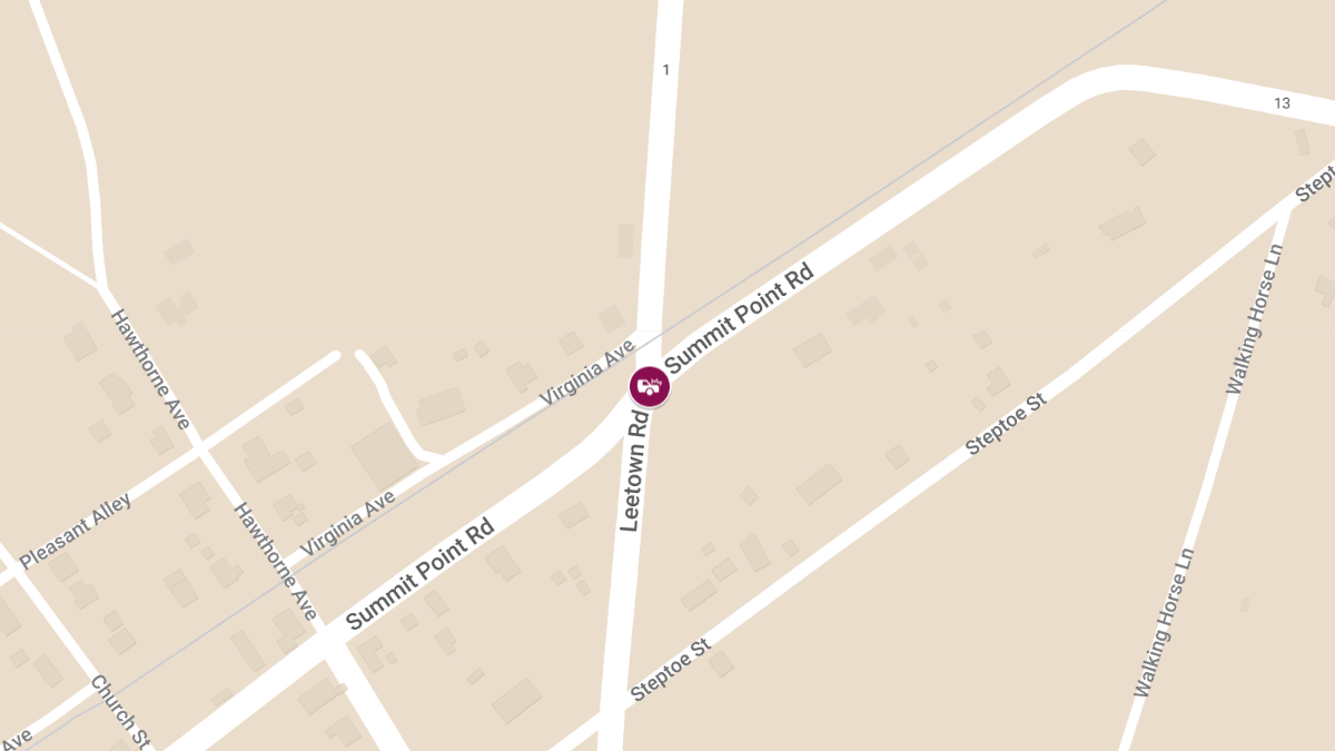 Injury Crash Reported at Summit Point Rd & Leetown Rd