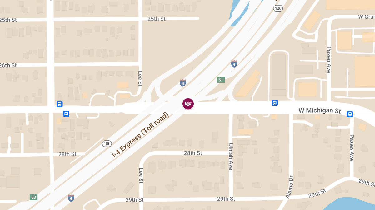 Injury Crash Reported at W Michigan St & I-4 East