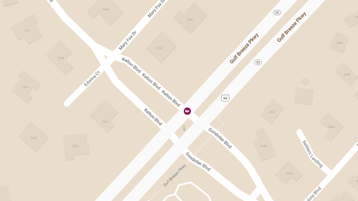 Injury Crash Reported on Gulf Breeze Pkwy at Kelton Blvd