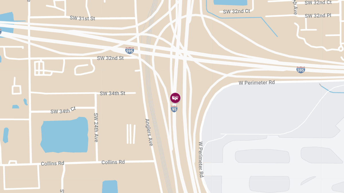 Injury Crash Reported on I-95 NB Near I-595 Interchange