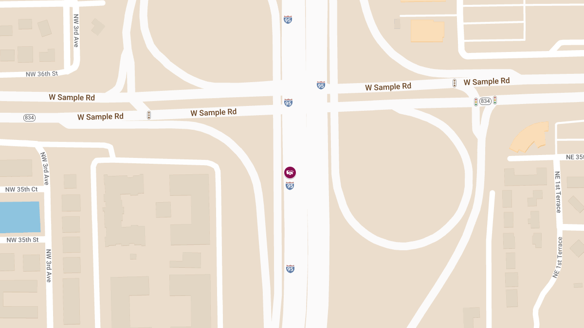 Injury Crash Reported on I-95 NB Near Sample Rd at MM39