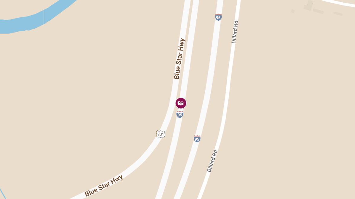Injury Crash Reported on I-95 Southbound at MM96